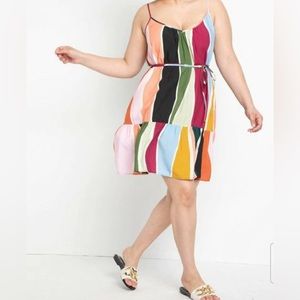 Tank dress with flounce in Siesta Stripe NWT